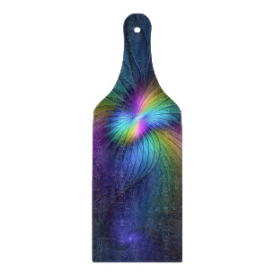 Colourful With Blue Modern Abstract Fractal Art Cutting Board