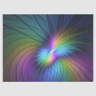 Colourful With Blue Modern Abstract Fractal Art Tissue Paper