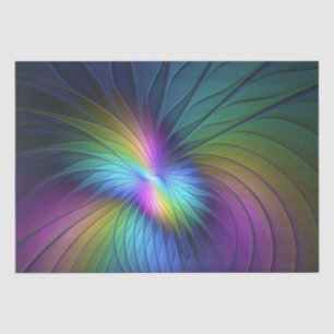 Colourful With Blue Modern Abstract Fractal Art Tissue Paper
