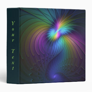 Colourful With Blue Modern Abstract Fractal Text Binder