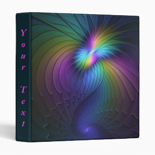 Colourful With Blue Modern Abstract Fractal Text Binder