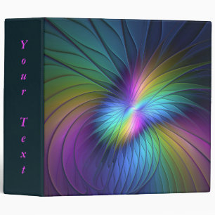 Colourful With Blue Modern Abstract Fractal Text Binder