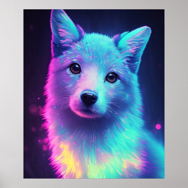 colourful wolf poster (Front)