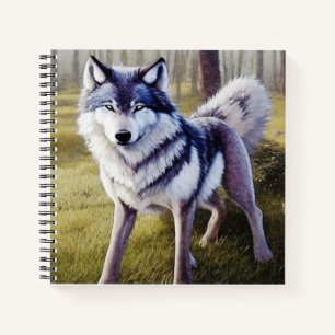Colourful Wolf Standing    Notebook