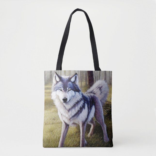 Colourful Wolf Standing    Tote Bag (Front)