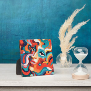 Colourful Woman Vibrant Whirl of Emotions Plaque