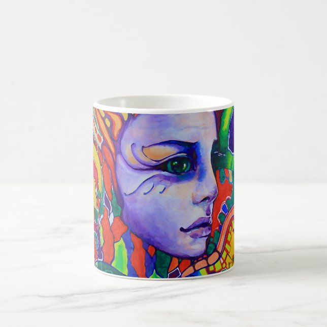Colourful Woman's Face Graffiti in Vinnitsa Coffee Mug (Center)