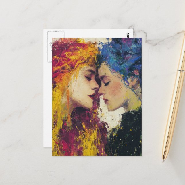 Colourful Women in Love Postcard (Front/Back In Situ)