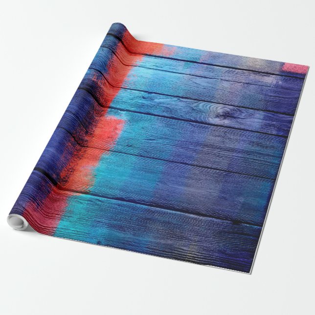 Colourful Wood Abstract Painting #6 Wrapping Paper (Unrolled)