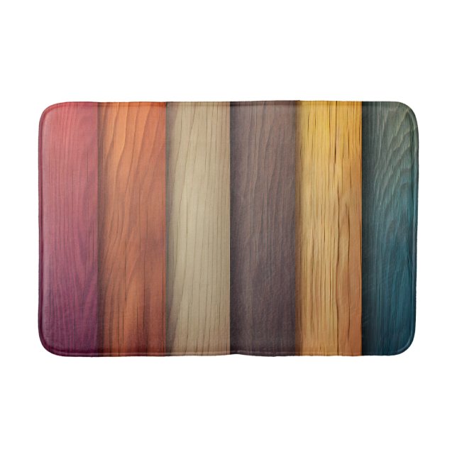 Colourful Wood Bath Mat (Front)