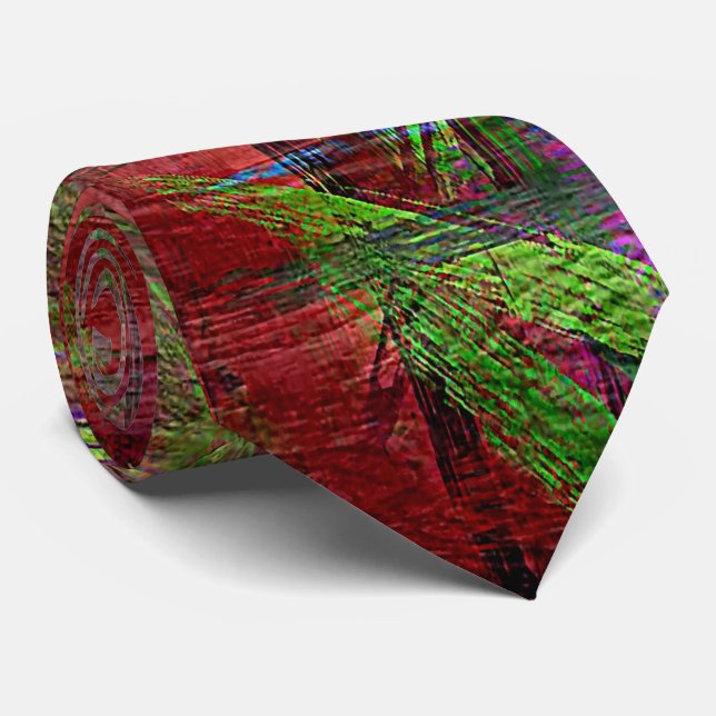 Colourful Wood Grain #7 Tie (Rolled)