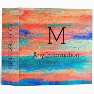 Colourful Wood Grain Monogram Binder