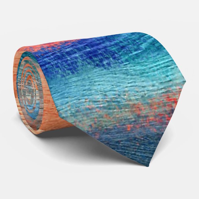 Colourful Wood Grain Tie (Rolled)