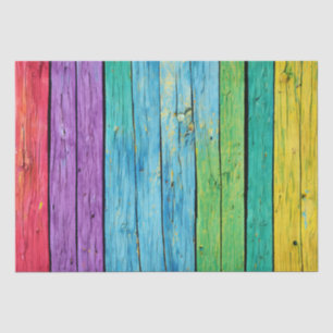 Colourful Wood Slats Tissue Paper