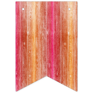 colourful wood wall bunting flags