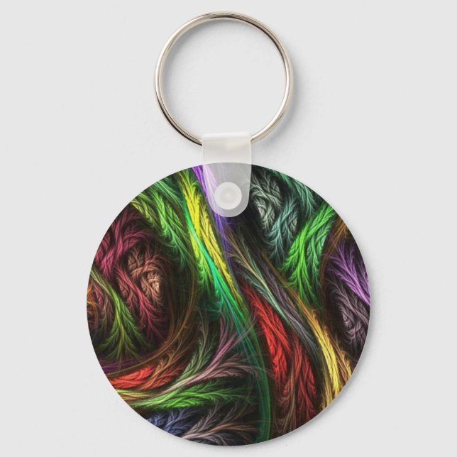 Colourful Wool-Effect Pattern Keychain (Front)