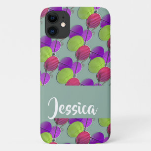 Colourful wool on grey iPhone 11 case