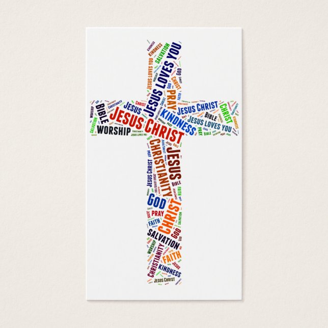 Colourful word's Christian cross (Front)