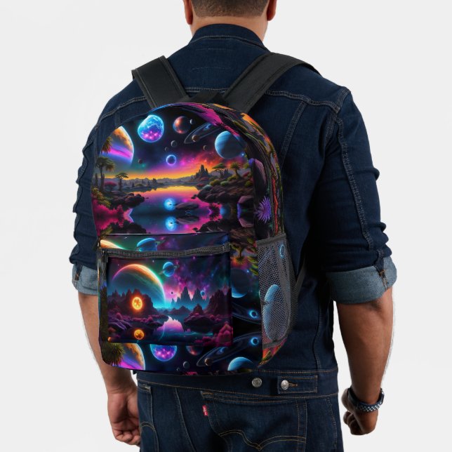 Colourful World, Alien Planets Printed Backpack (Insitu (Model))