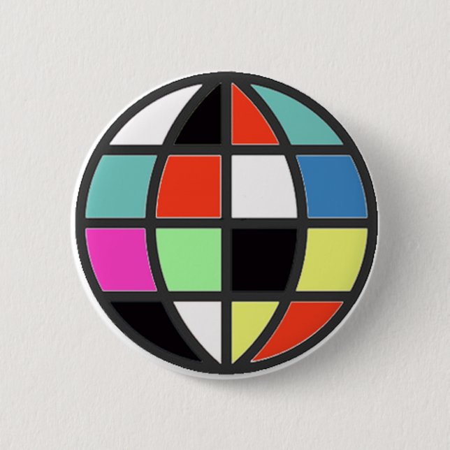 colourful world globe 2 inch round button (Front)