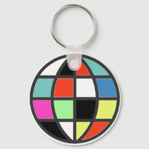 colourful world globe keychain