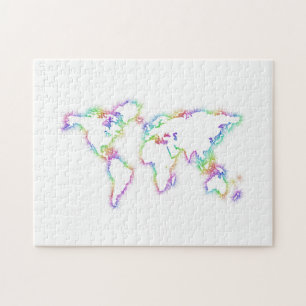 Colourful World map Jigsaw Puzzle