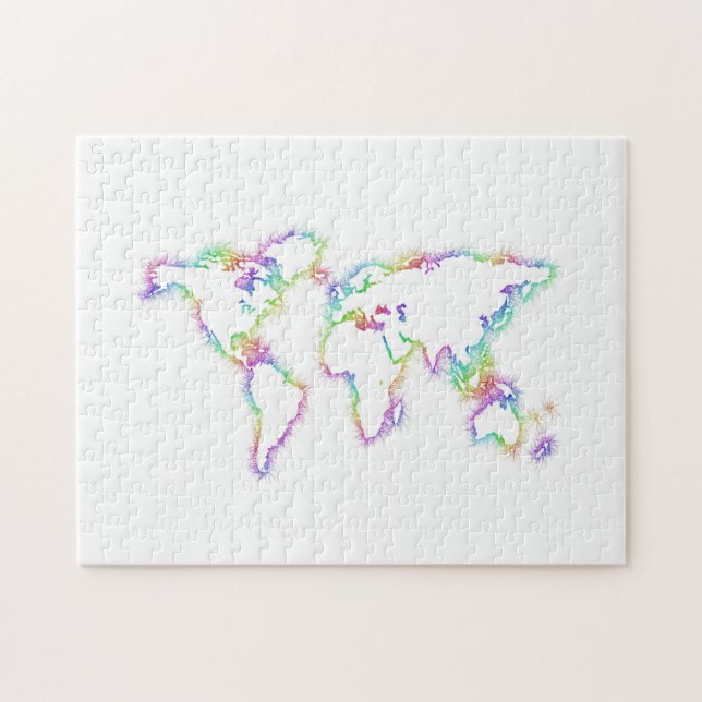 Colourful World map Jigsaw Puzzle (Horizontal)