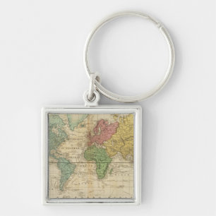 Colourful World Map Keychain