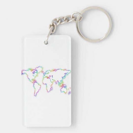 Colourful World map Keychain