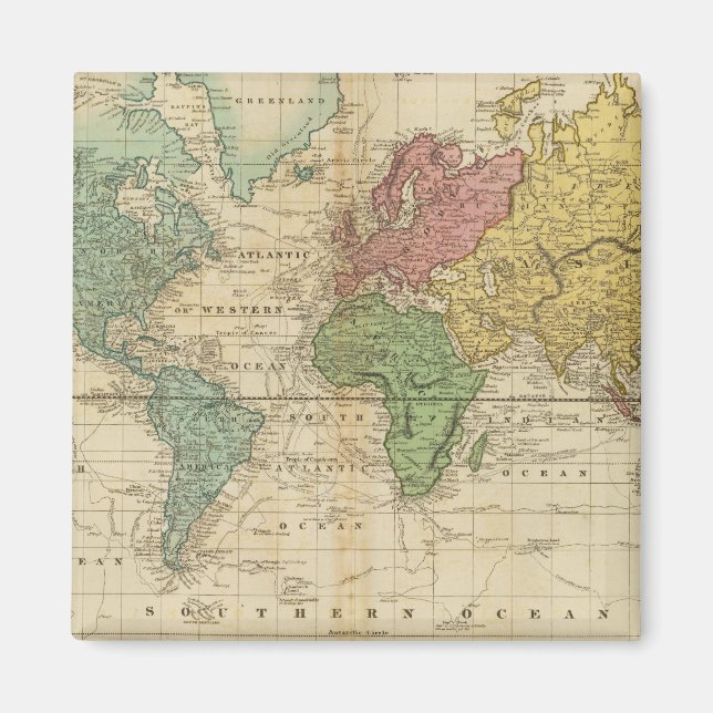Colourful World Map Magnet (Front)