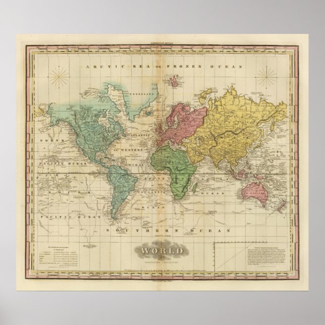 Colourful World Map Poster (Front)