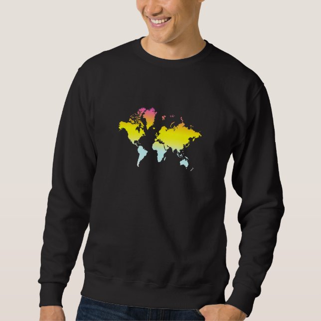 Colourful World Map Sweatshirt (Front)