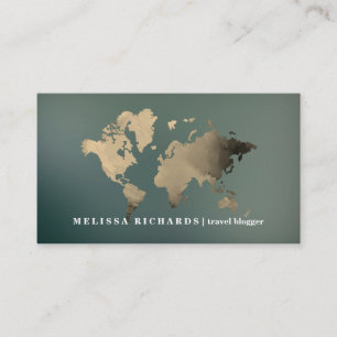 Colourful World Map Travel Blog Business Card