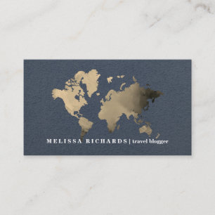Colourful World Map Travel  Blog Business Card