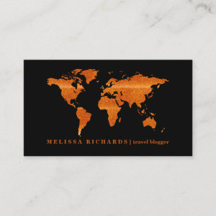 Colourful World Map Travel  Blog Business Card