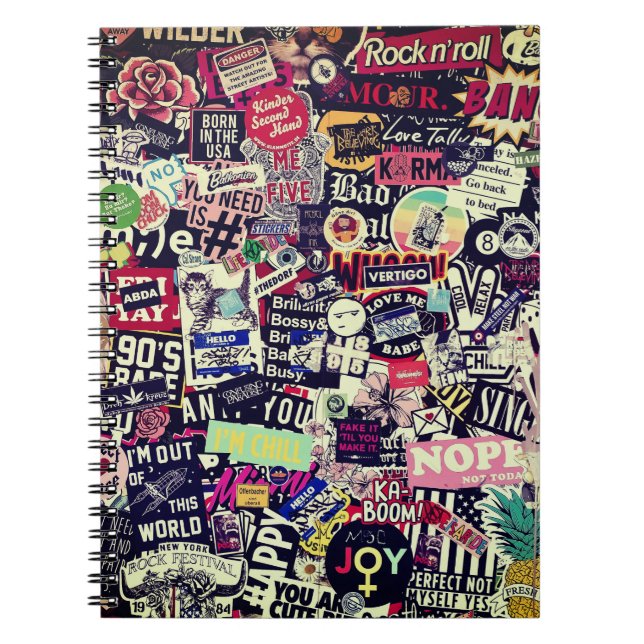 Colourful world of stickers  notebook (Front)