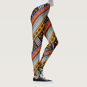 Colourful Woven Design Leggings