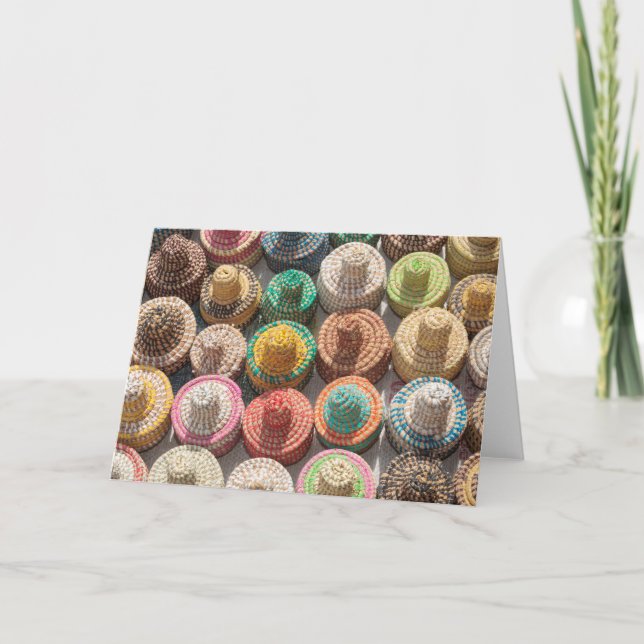 Colourful Woven Hats Card (Front)