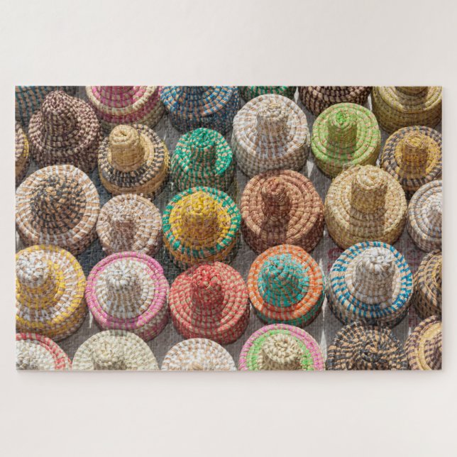 Colourful Woven Hats Jigsaw Puzzle (Horizontal)