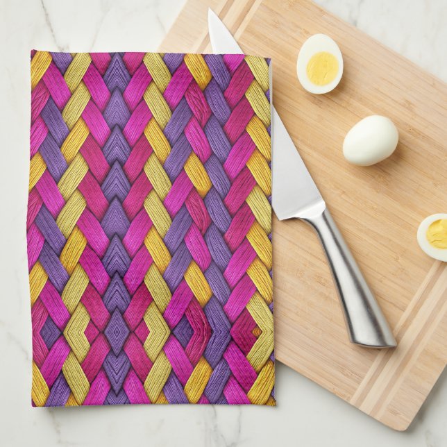 Colourful Woven Pattern Blanket Kitchen Towel (Quarter Fold)