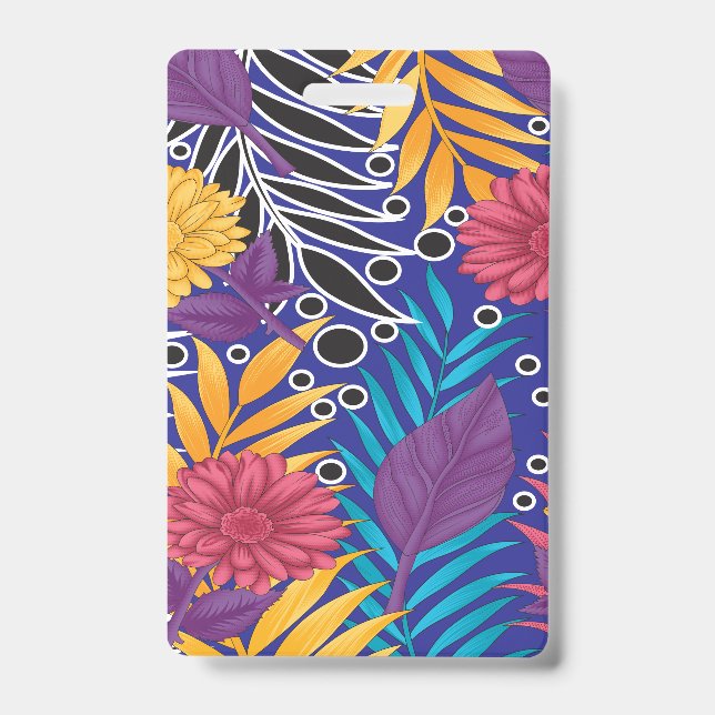 Colourful wrapping paper featuring creative floral badge (Front)