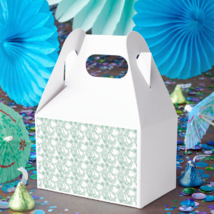 Colourful wrapping paper with a repeating pattern favor box