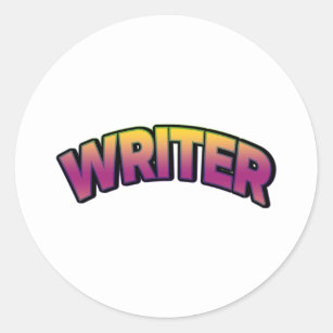 Colourful Writer Classic Round Sticker