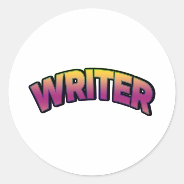 Colourful Writer Classic Round Sticker (Front)