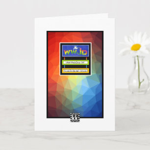 Colourful WWJD / Go and Do Likewise greeting card