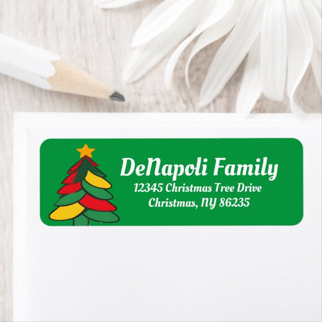 Colourful Xmas Tree Labels - Personalized Holiday (Insitu)