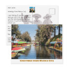 Colourful Xochimilco Trajinera Boats in Mexico Cit