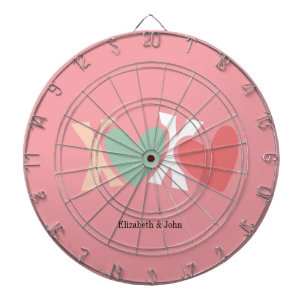Colourful "XOXO" Valentine's Day   Dartboard