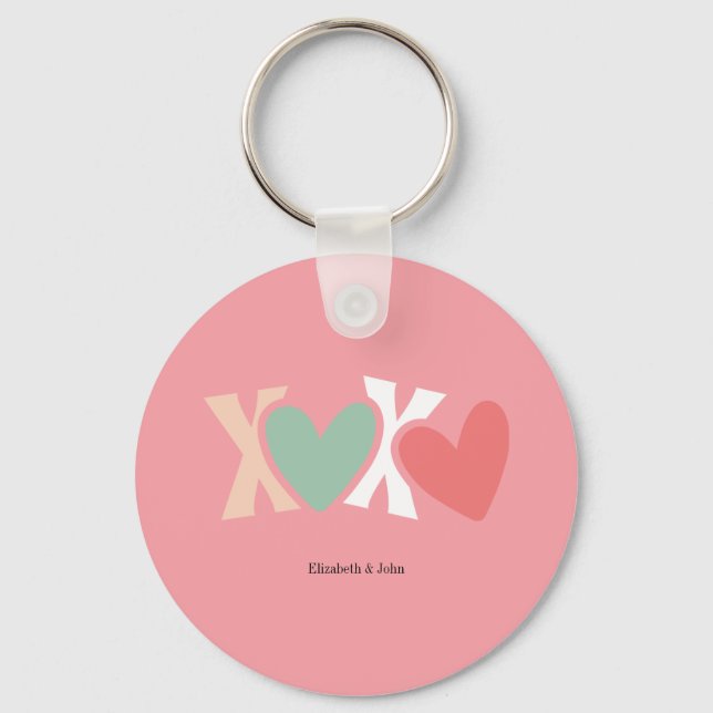 Colourful "XOXO" Valentine's Day  Keychain (Front)