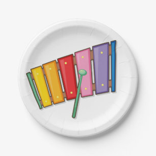 Colourful Xylophone Instrument Paper Plates